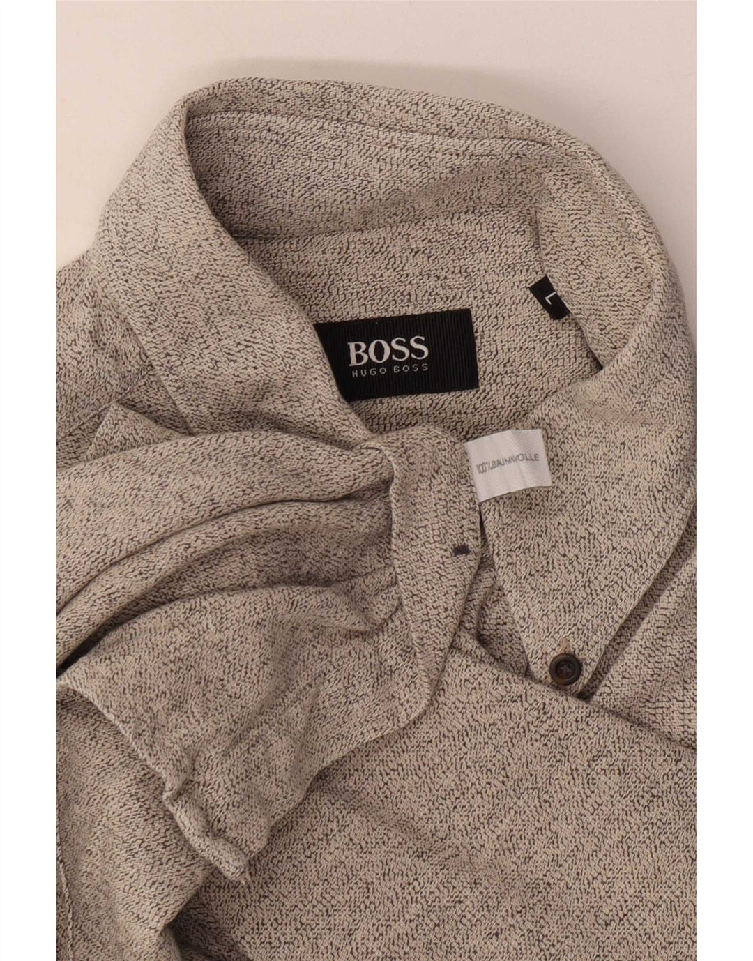 Hugo Boss Herre Flanellskjorte Stor grå Flecked Bomuld