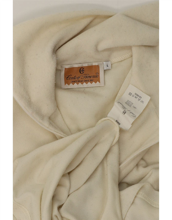 Conte of Florence Fleece Jumper med lynlås til mænd Large Off White Polyester