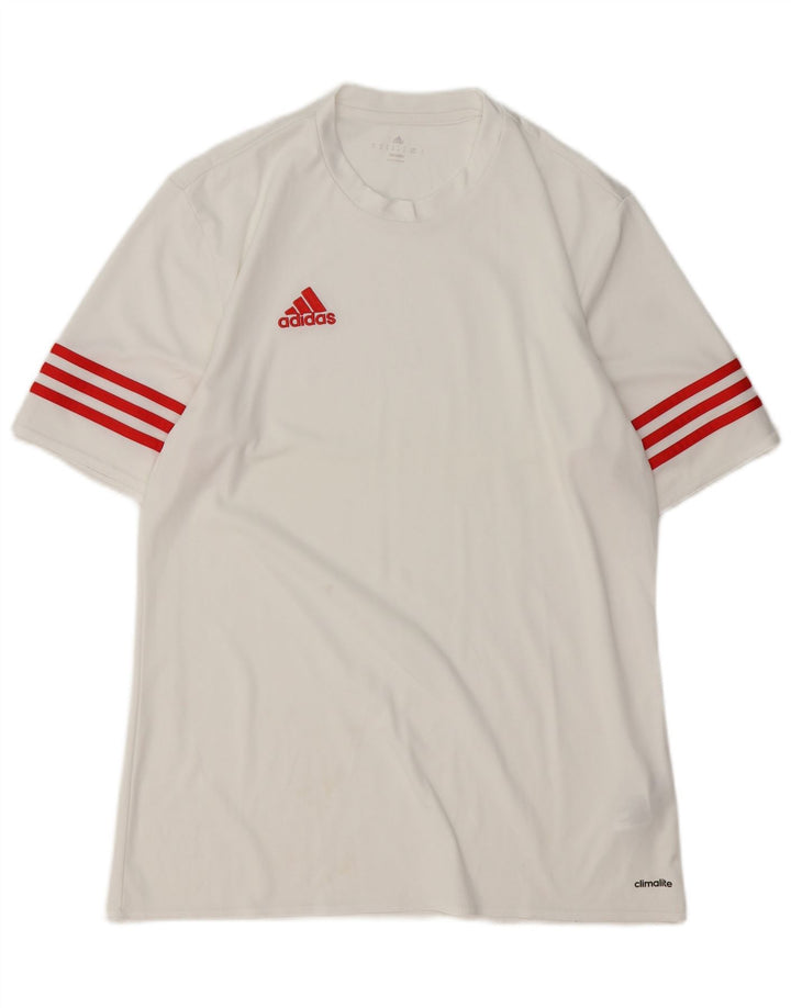 ADIDAS Mens Climalite T-Shirt Top Medium White Polyester