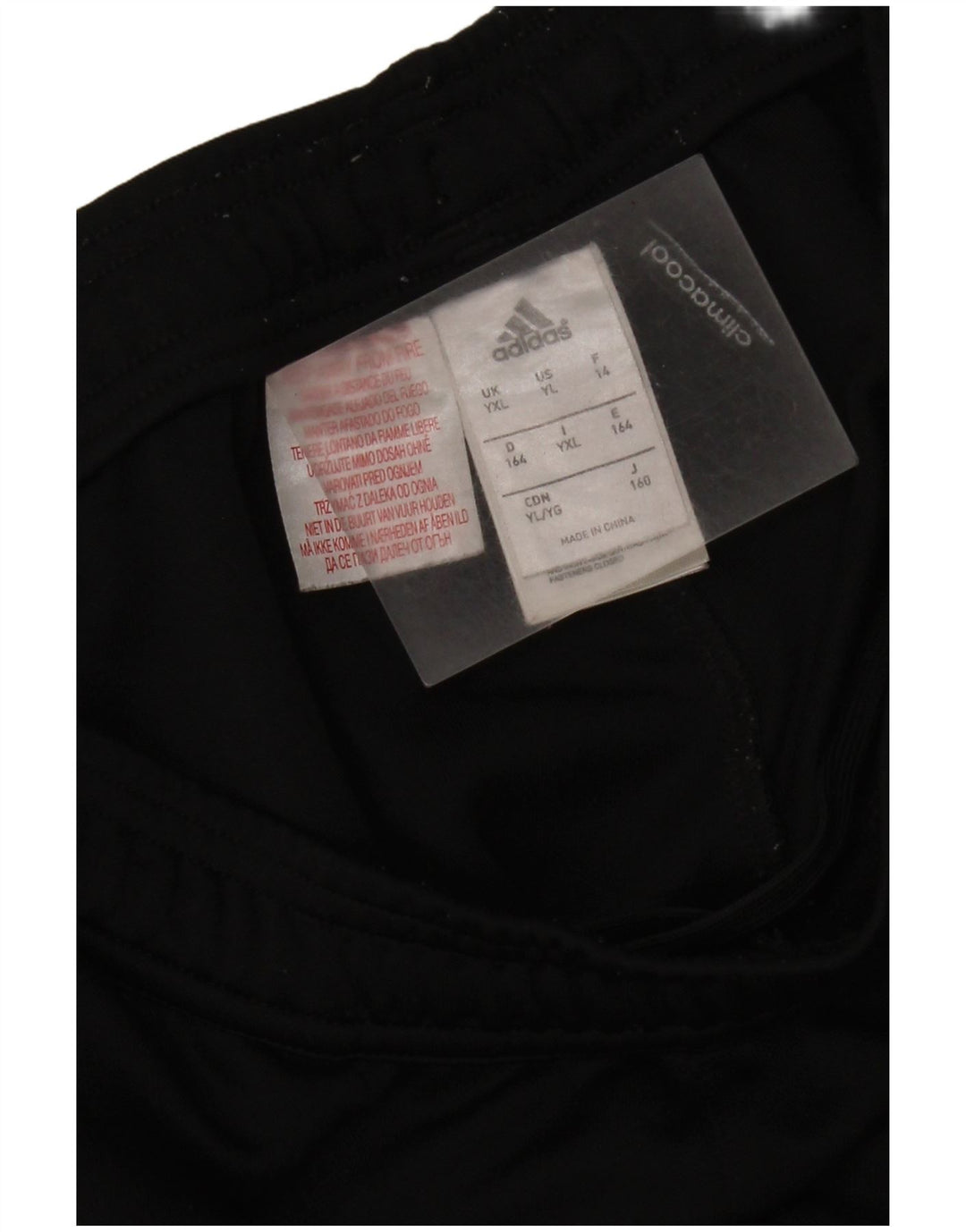Adidas drenge Climacool træningsdragt bukser 13-14 år XL sort polyester