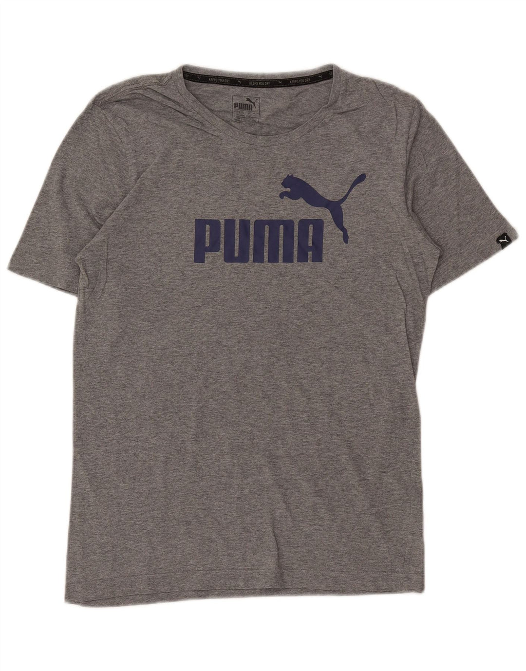 Puma herre grafisk t-shirt top lille grå flækket bomuld