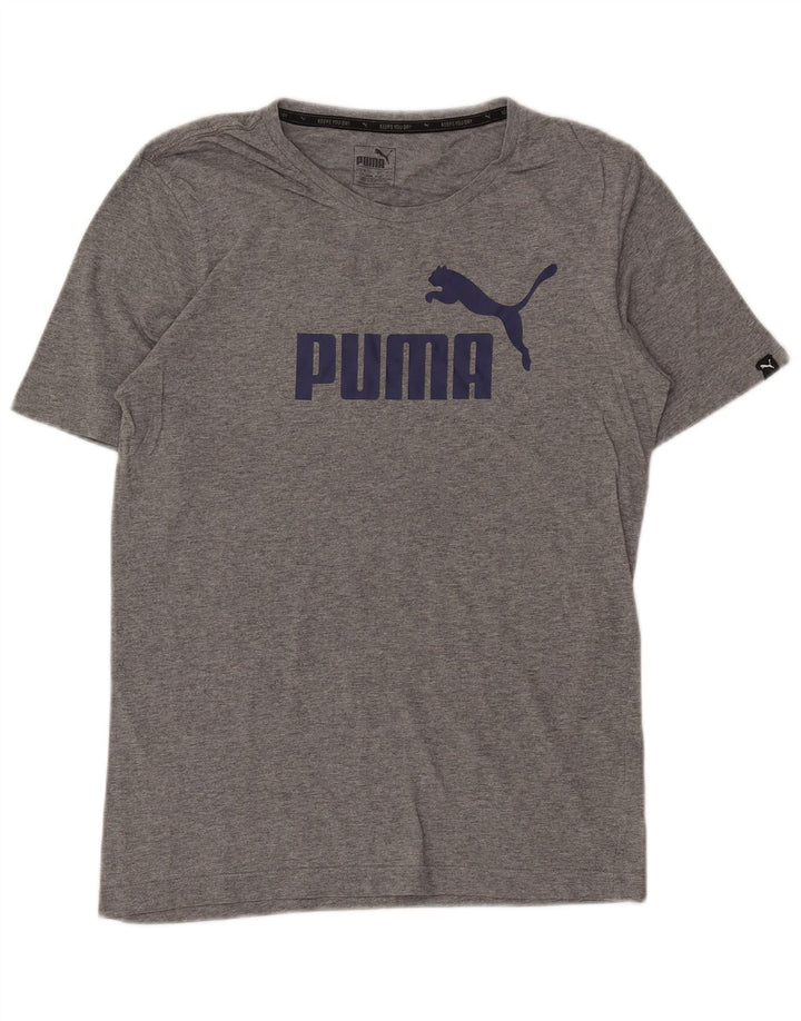 Puma herre grafisk t-shirt top lille grå flækket bomuld