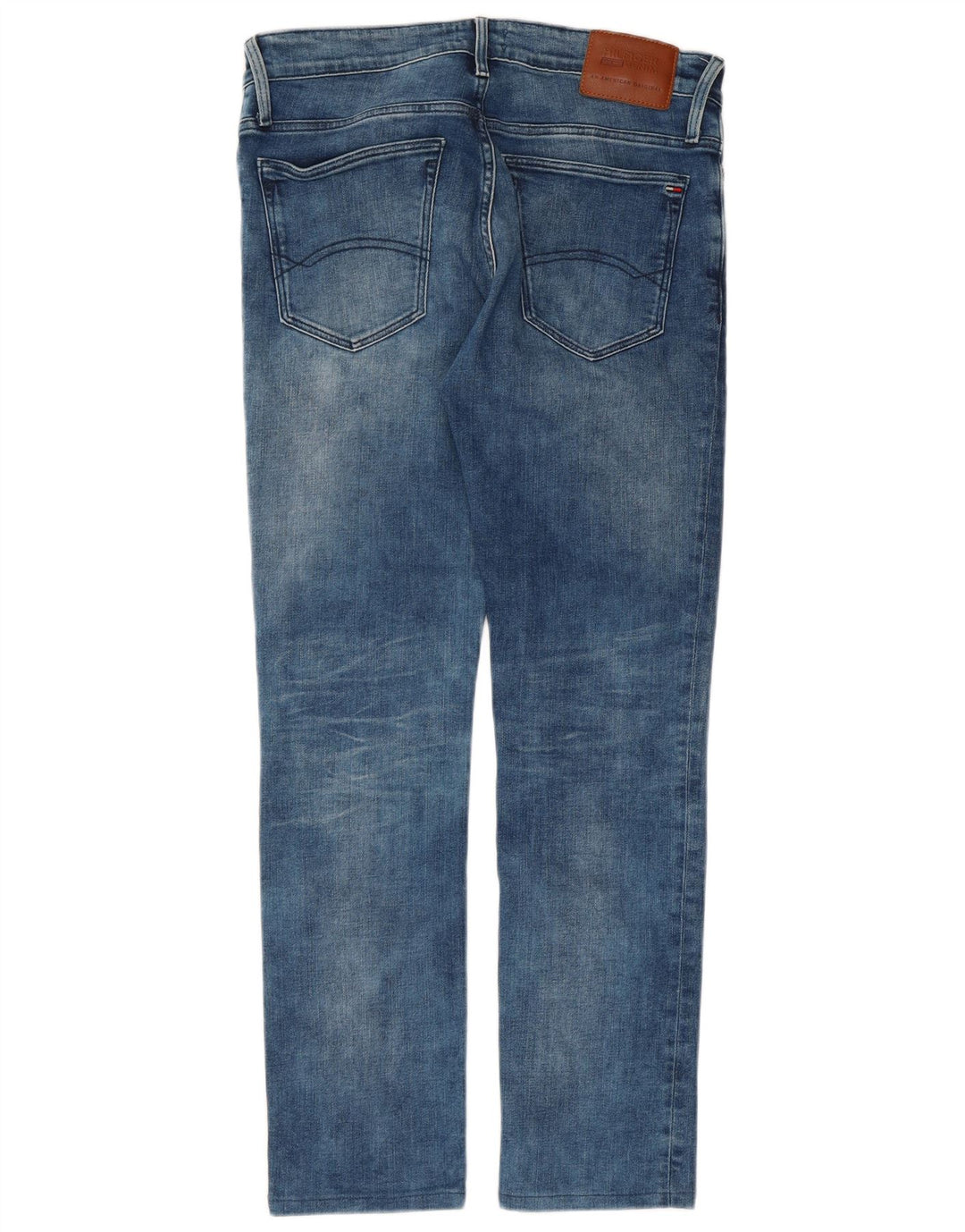 Tommy Hilfiger Herre Slim Jeans W32 L29 Blå Bomuld