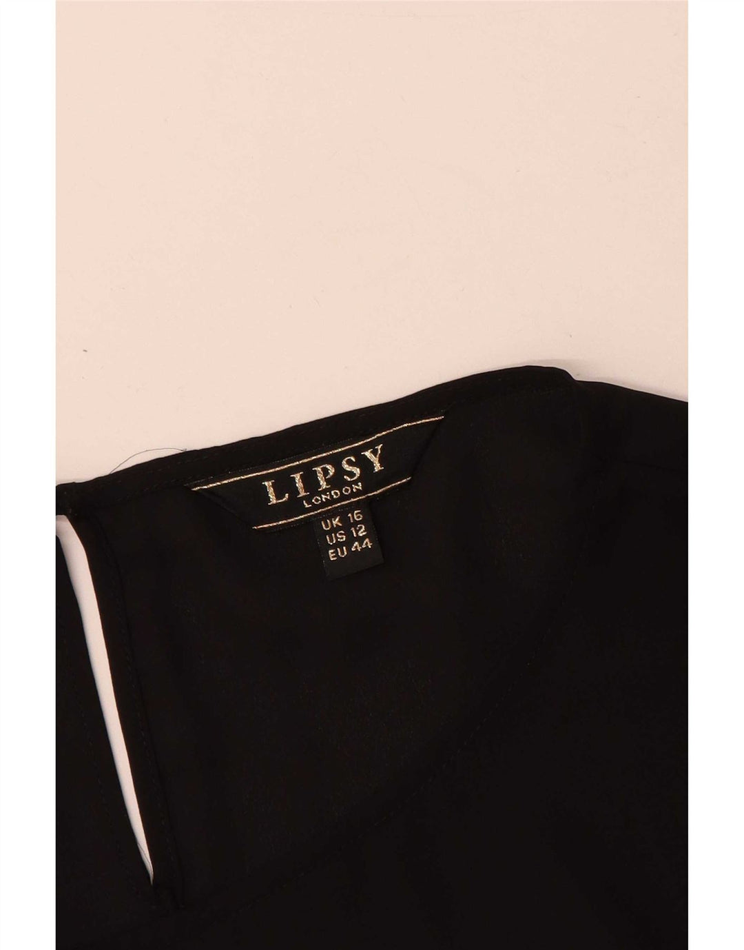Lipsy Dame Langærmet Bluse Top UK 16 Large Black Polyester