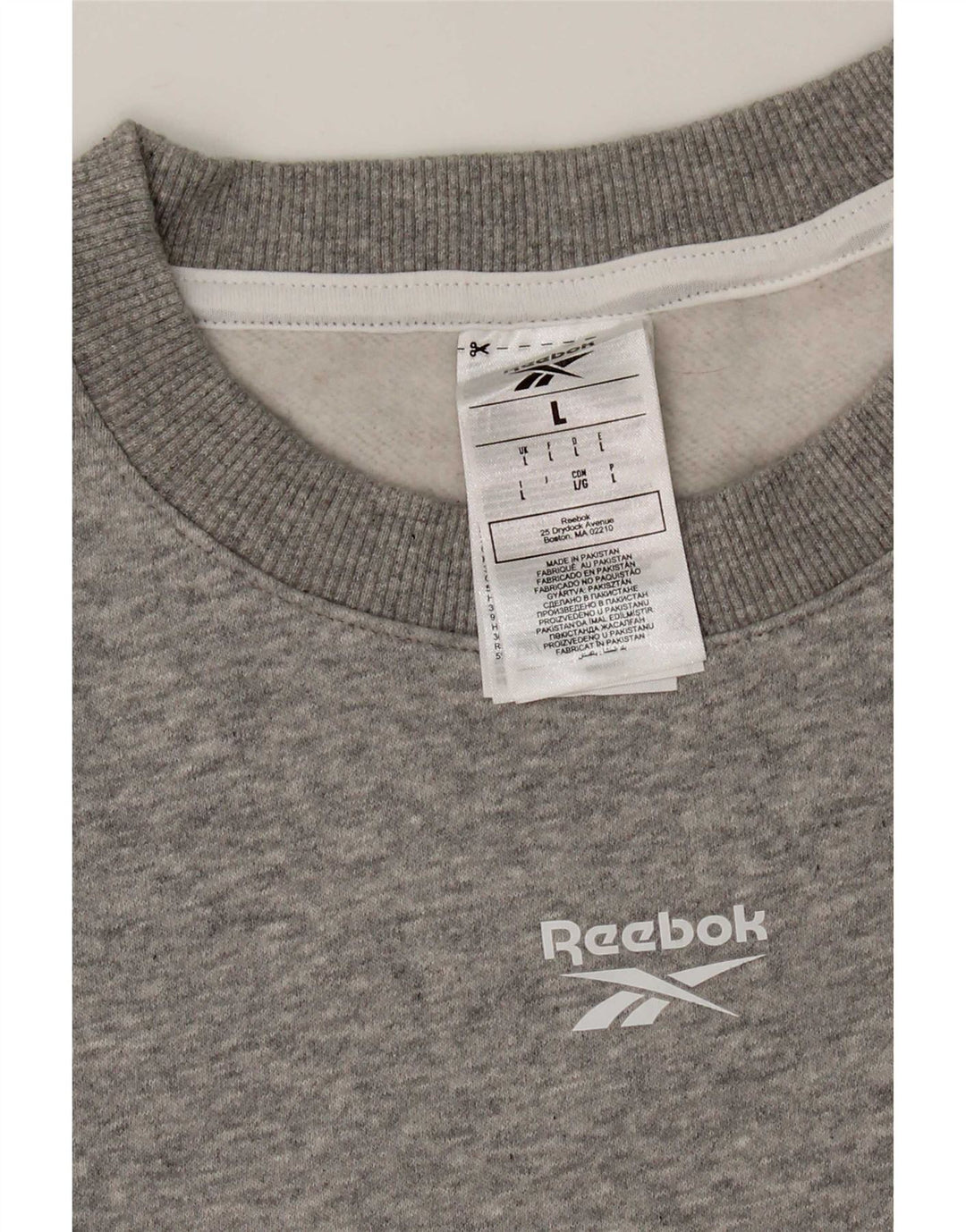 Reebok Dame Sweatshirt Jumper UK 16 Stor Grå Bomuld