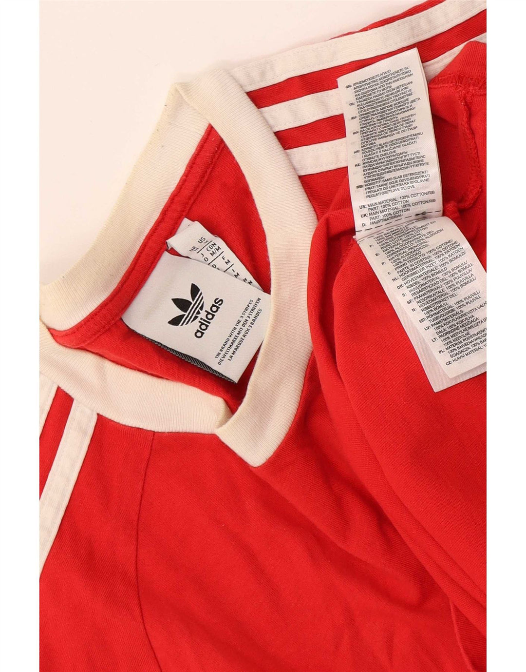 Adidas Herre T-Shirt Top Medium Rød Bomuld