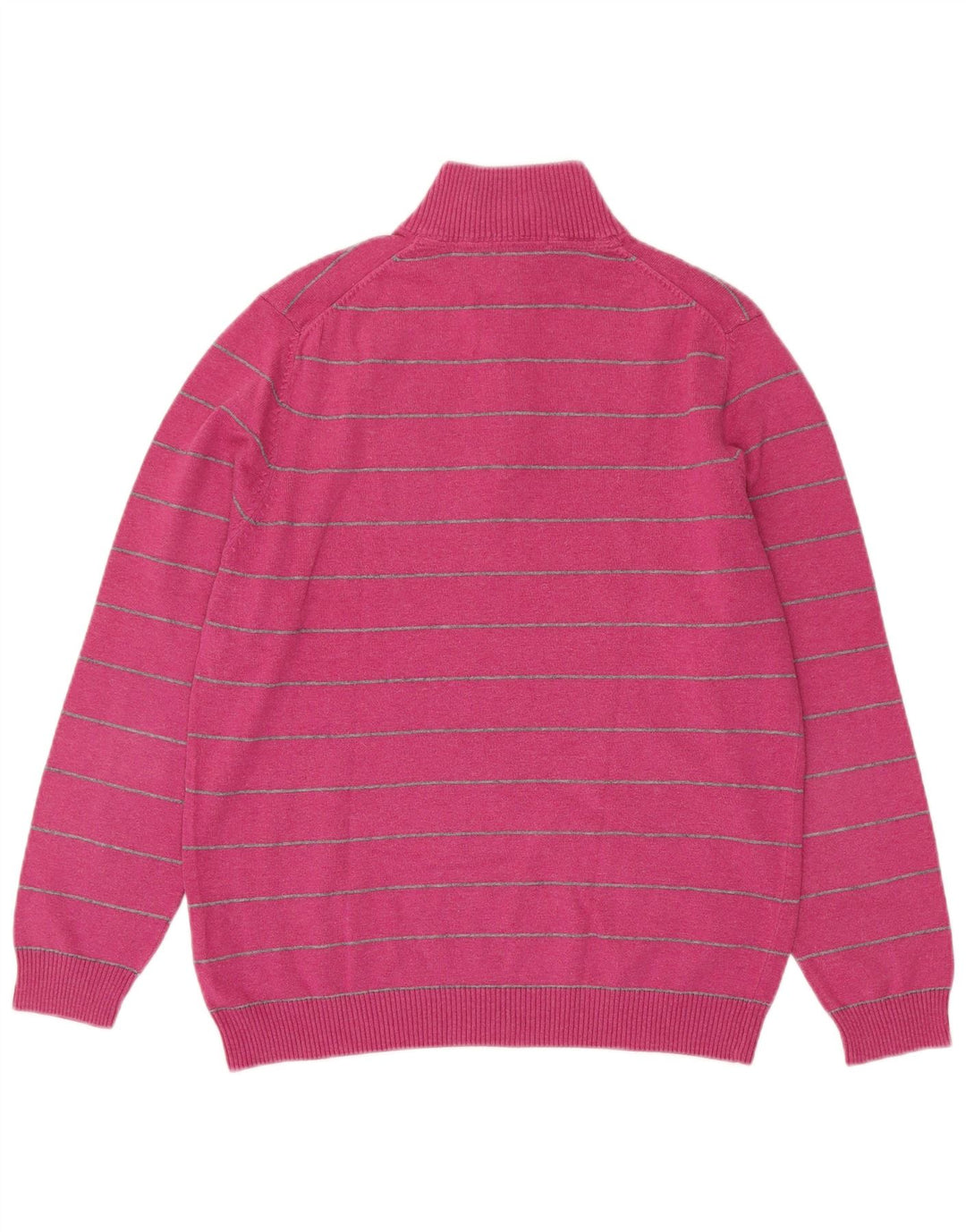 Massimo Dutti Dame Zip Neck Jumper Sweater EU 38 Medium Pink Stribet