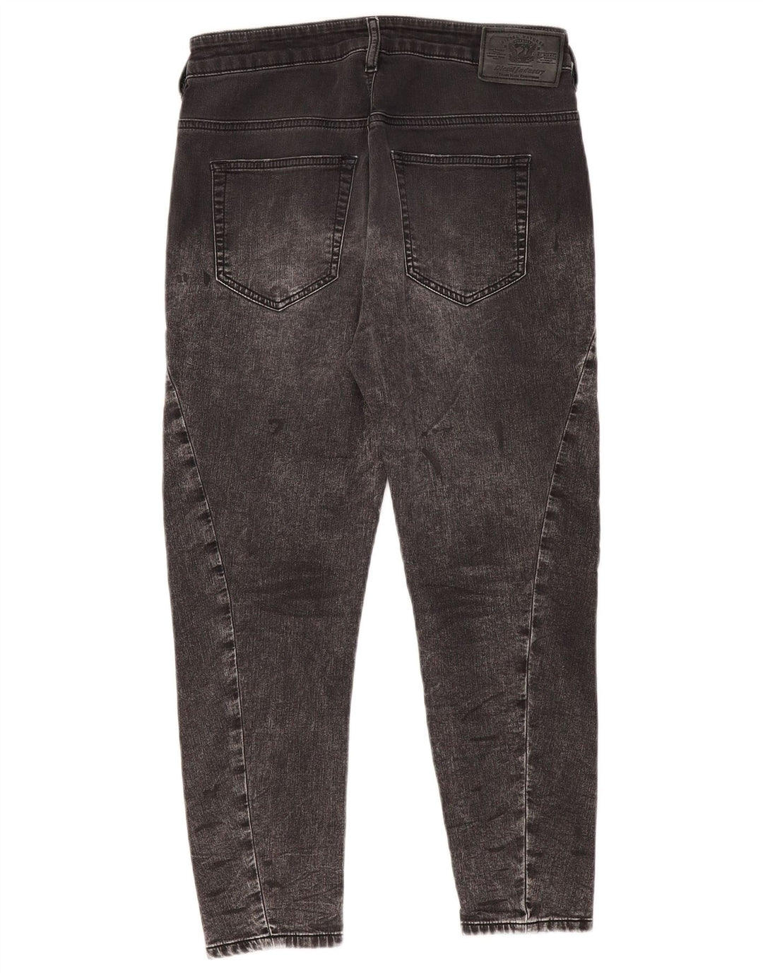 DIESEL Dame Crop Tapered Jeans W25 L24 Grå Bomuld