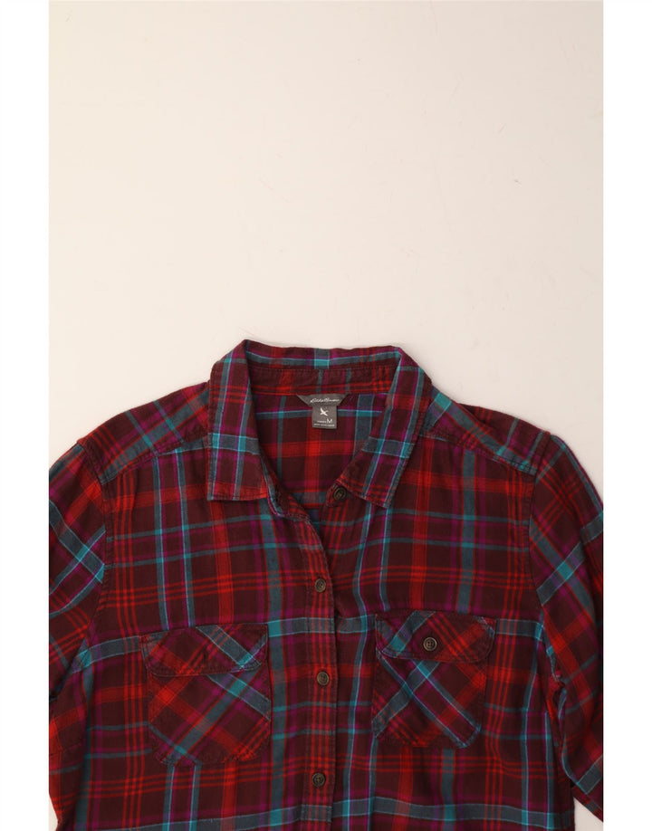 EDDIE BAUER Womens Flannel Shirt UK 14 Medium Red Check Cotton Vintage Eddie Bauer and Second-Hand Eddie Bauer from Messina Hembry 