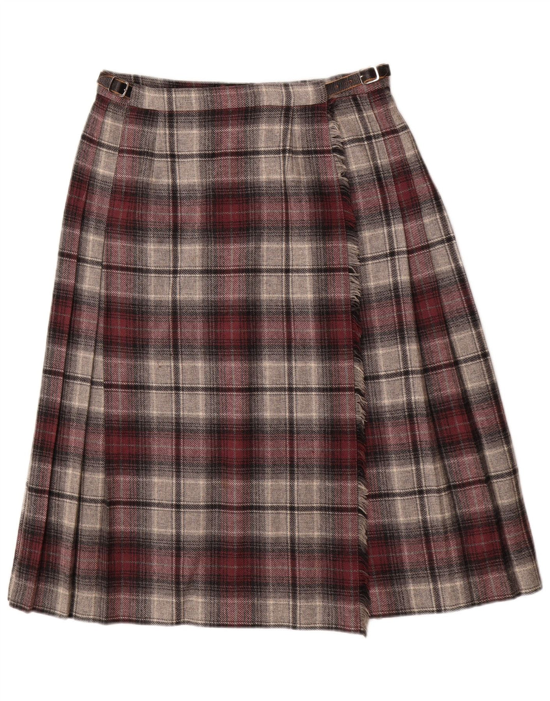 Deerstalker Kvinder Plisseret Omslagsnederdel W28 Medium Rød Plaid Uld