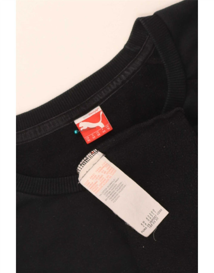 Puma Graphic Sweatshirt Jumper UK 16 Stor sort bomuld