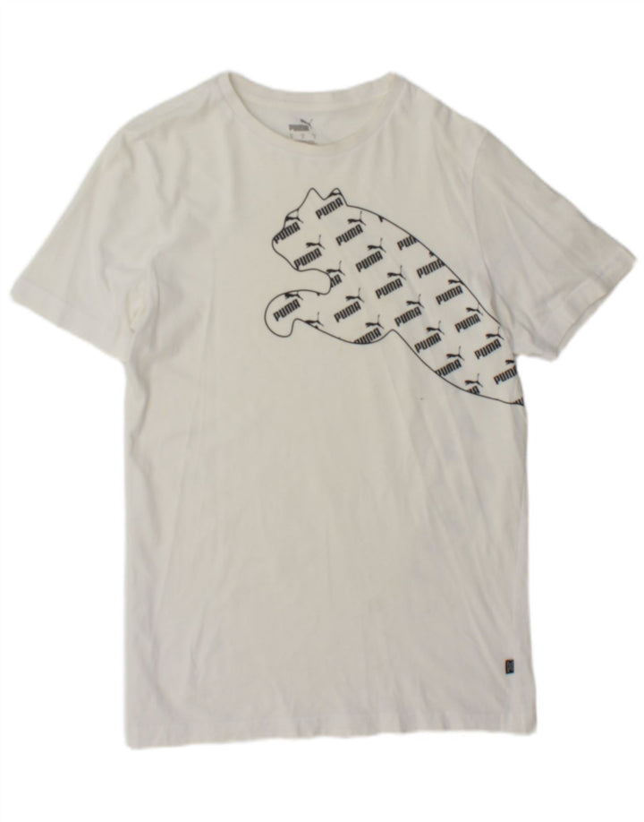 Puma Herre Grafisk T-Shirt Top Lille Hvid