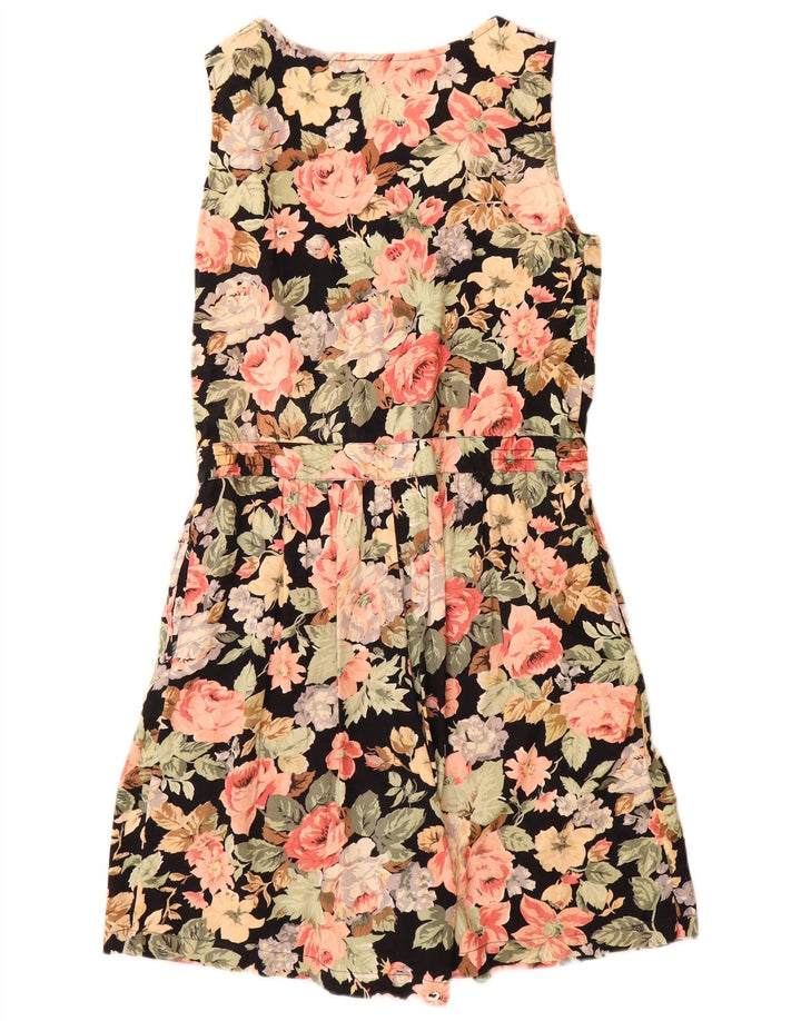 Vintage Dame Ærmeløs Playsuit IT 42 Medium Black Floral