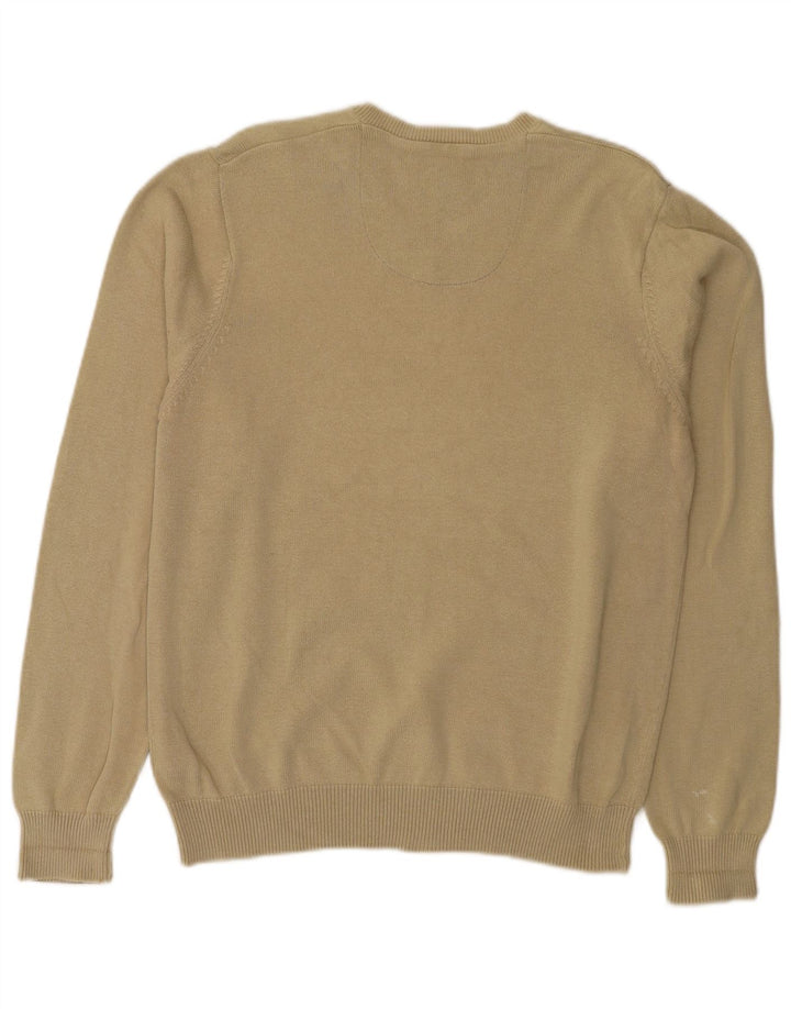 Marks & Spencer Herre Blue Harbor V-hals sweater Medium Beige Bomuld
