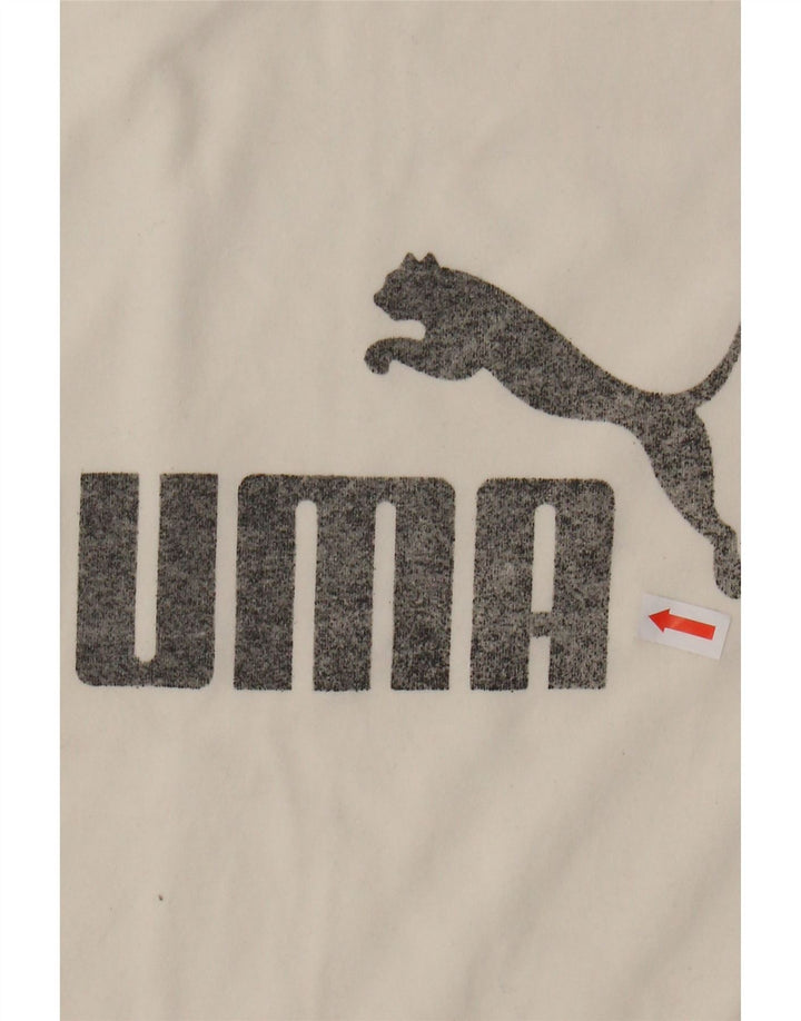 PUMA Mens Graphic T-Shirt Top Large White Vintage Puma and Second-Hand Puma from Messina Hembry 
