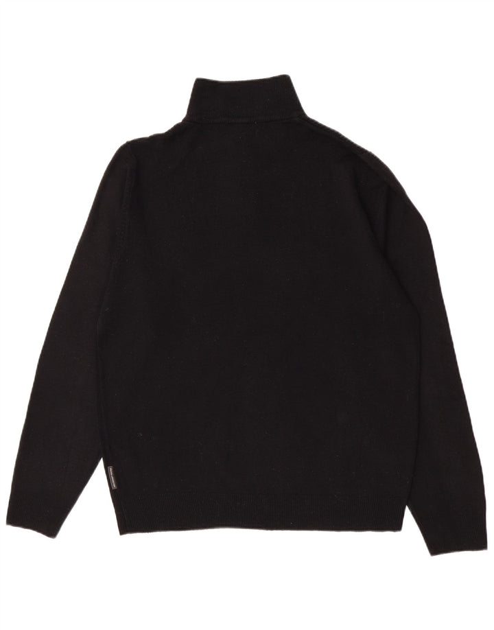 French Connection Herre Zip Neck Jumper Sweater Stor Sort Akryl