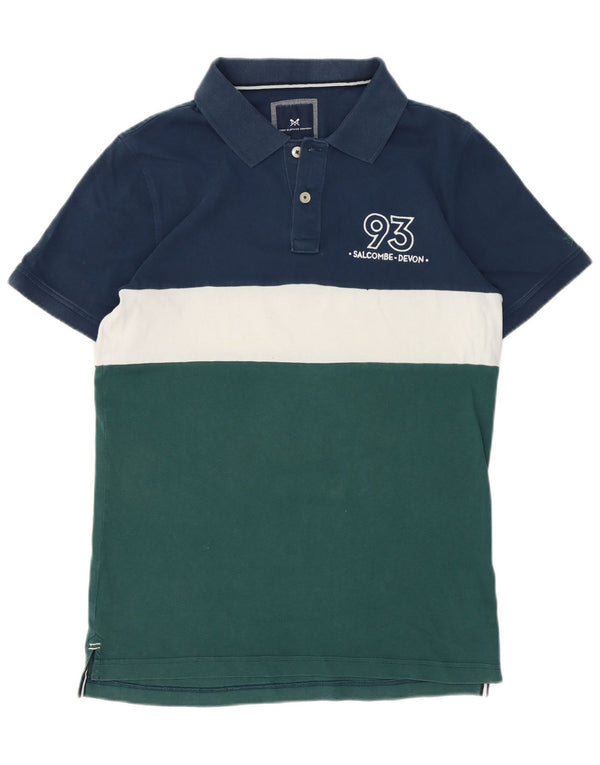 Besætningstøj Herre poloshirt Medium Blue Colourblock Bomuld