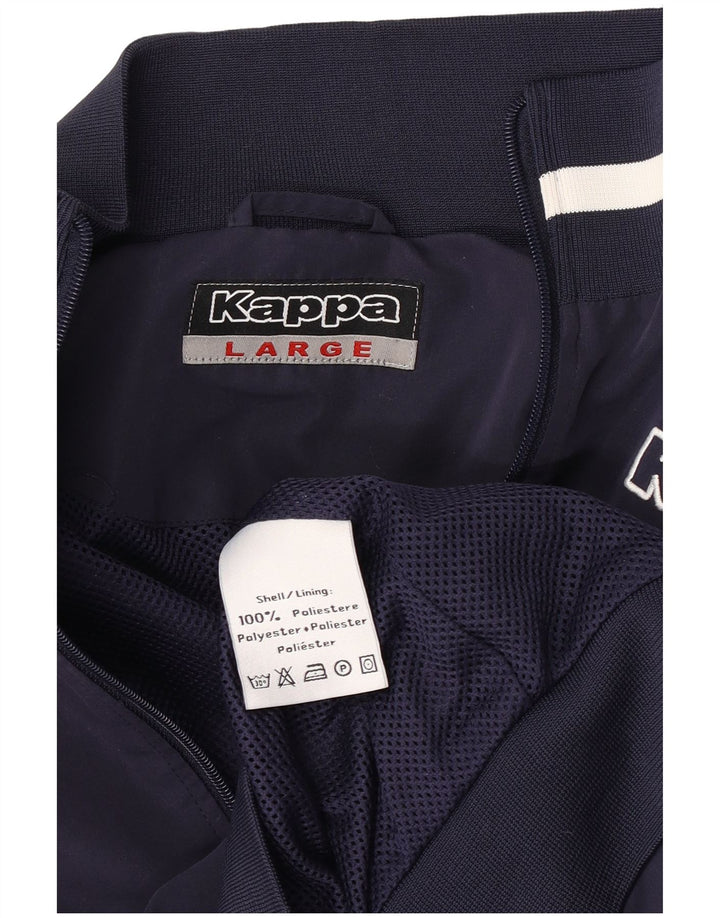 Kappa Herre Graphic Bomber Jacket UK 40 Large Navy Blue Polyester