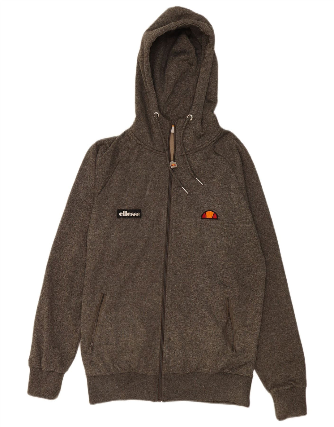 Ellesse Herre grafisk hættetrøje med lynlås Medium Khaki Polyester