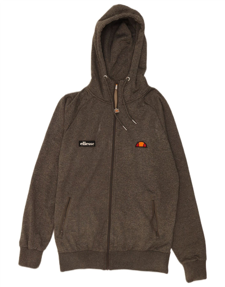Ellesse Herre grafisk hættetrøje med lynlås Medium Khaki Polyester