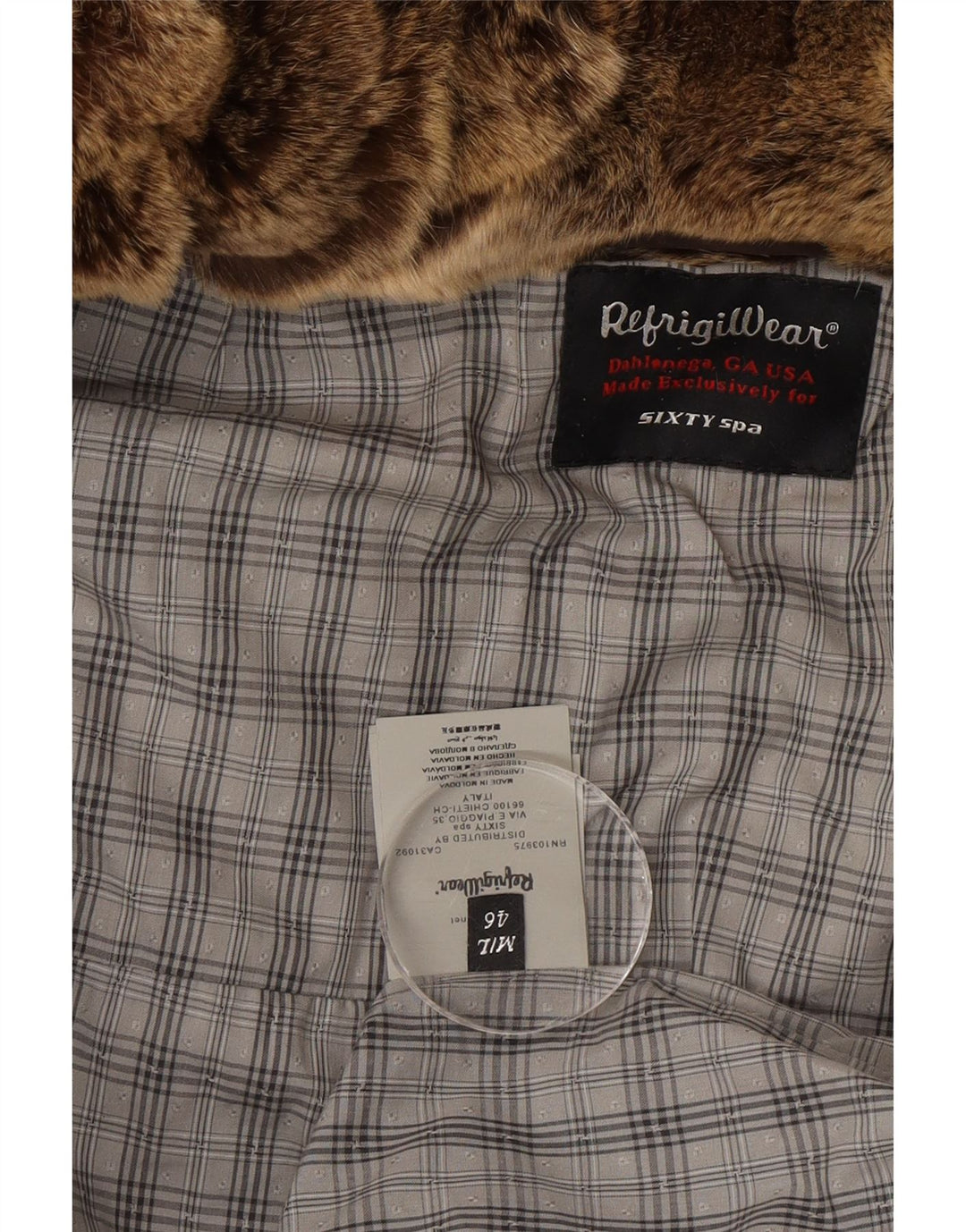 Refrigiwear Dame hætte polstret frakke IT 46 Stor brun polyester