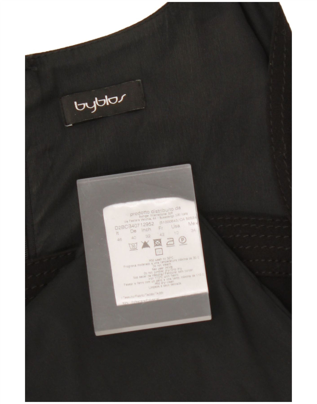 BYBLOS Womens Sheath Dress IT 46 Large Black Polyester