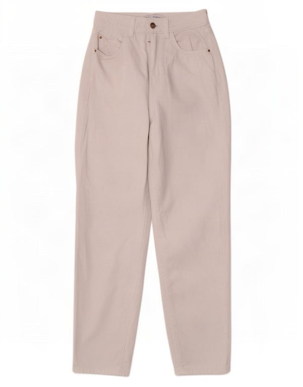Zara Womens High Rise Tapered Jeans EU 34 2XS W24 L26 Hvid