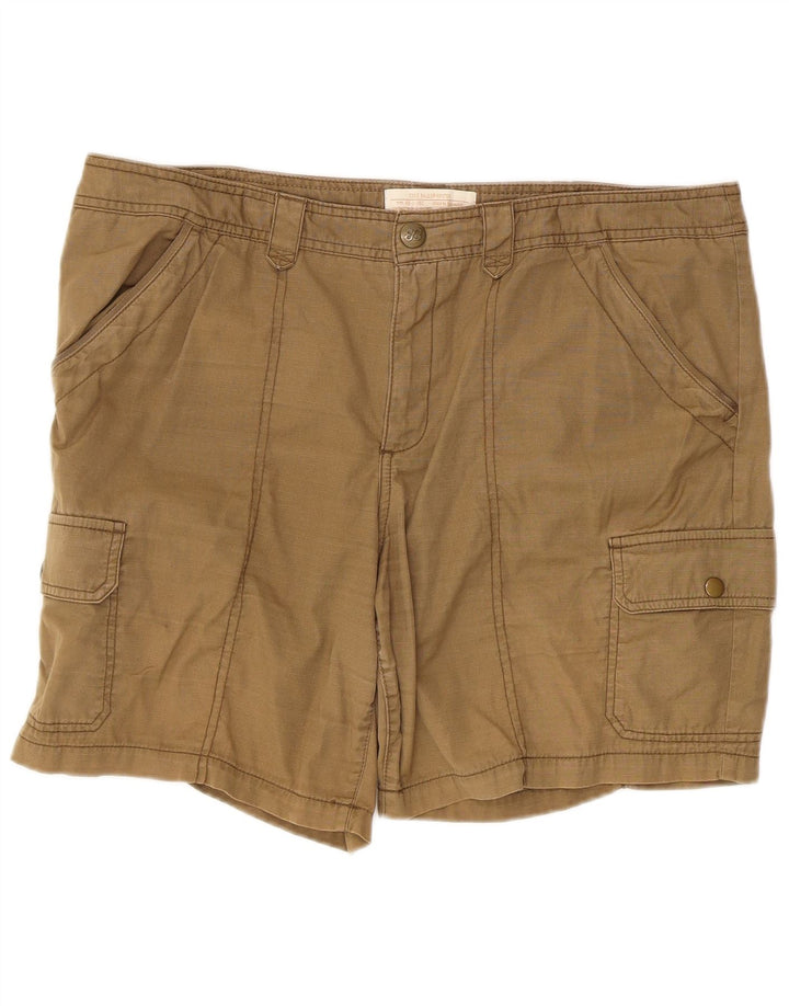 Eddie Bauer Dame Cargo Shorts US 16 2XL W40 Khaki Bomuld
