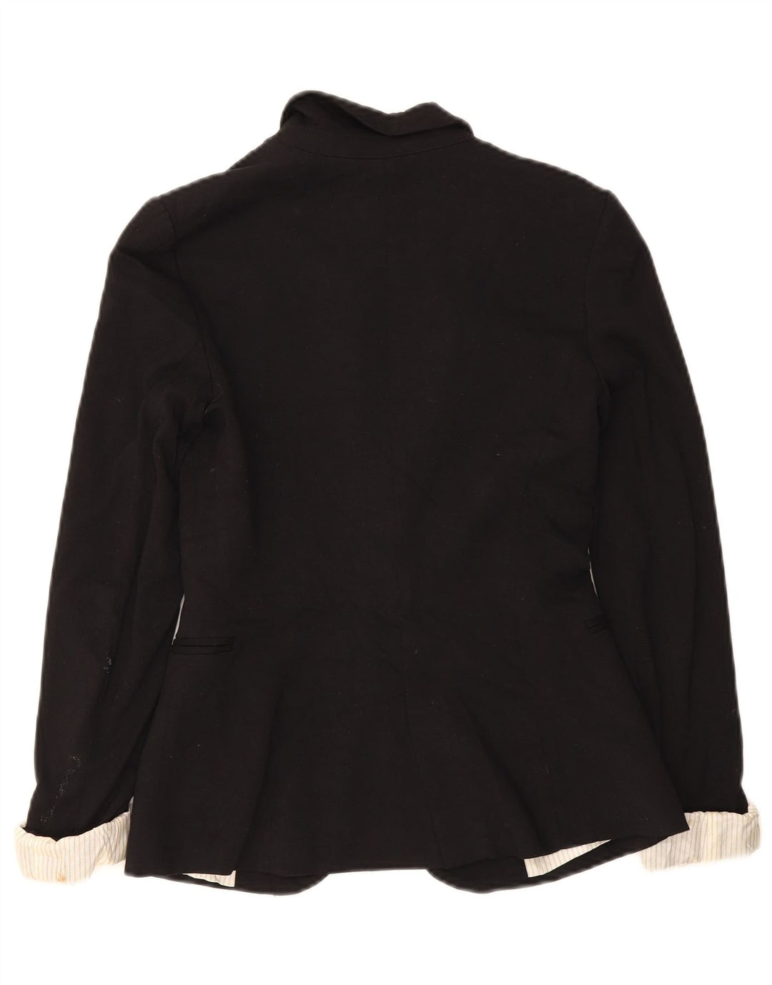 Zara Dame 1 Knap Blazer Jacket UK 6 XS Sort Viscose