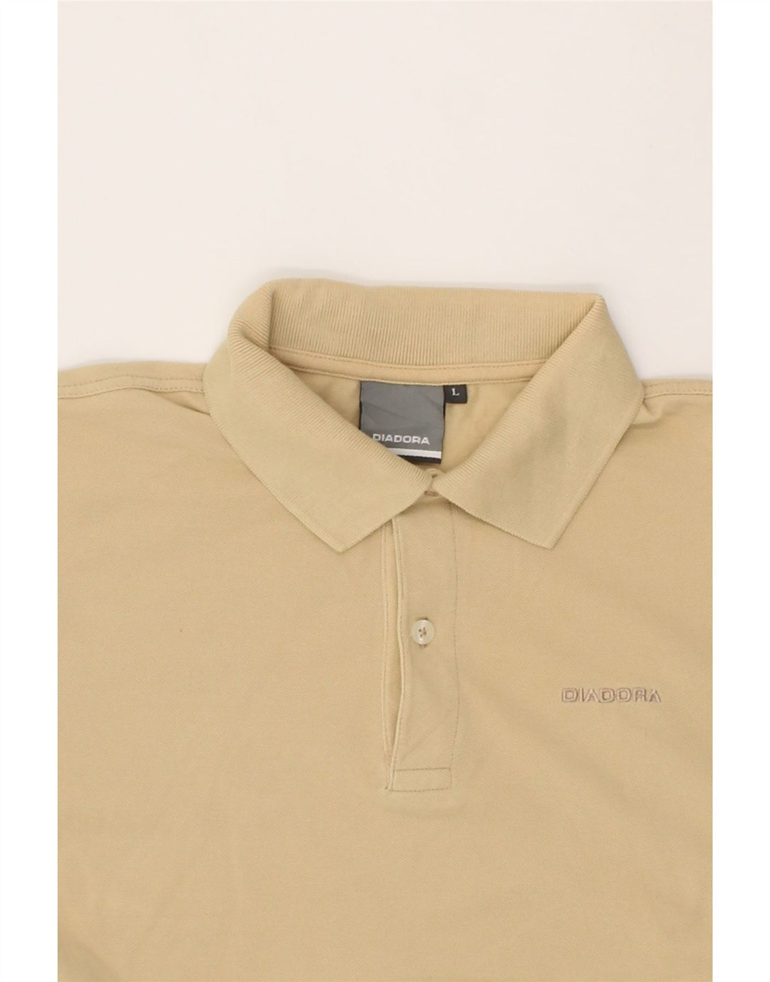 DIADORA Mens Polo Shirt Large Beige Cotton Vintage Diadora and Second-Hand Diadora from Messina Hembry 