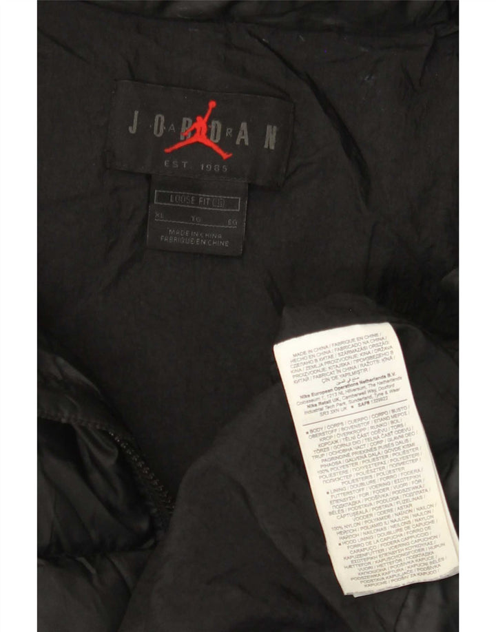 Jordan Herre Loose Fit Polstret Jakke UK 42 XL Sort Polyester