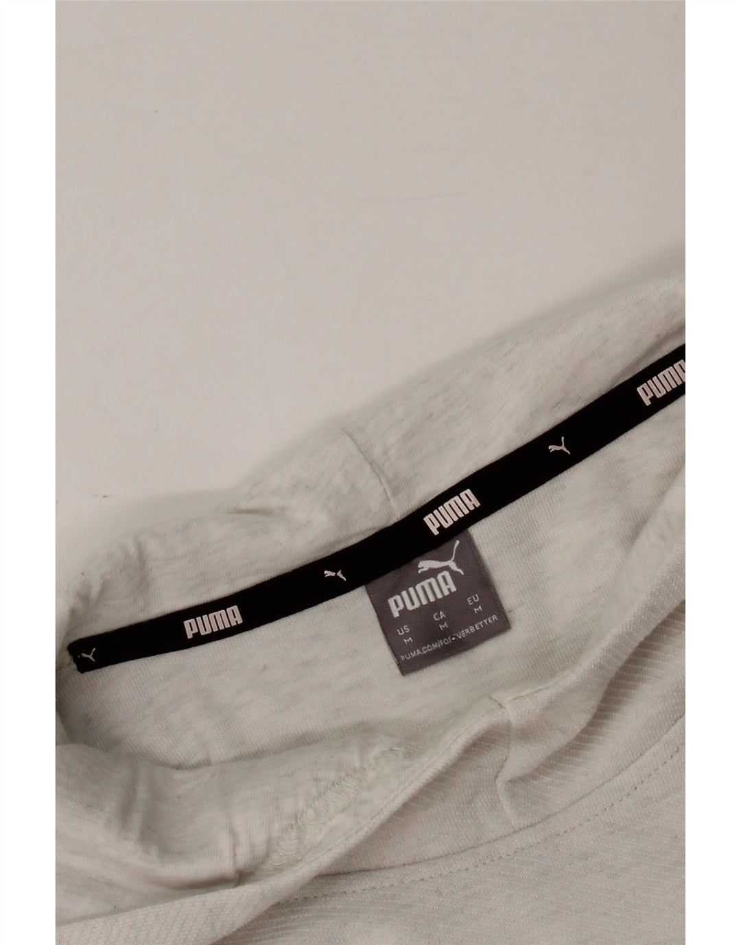 PUMA Womens Crop Hoodie Jumper UK 14 Medium Grey Vintage Puma and Second-Hand Puma from Messina Hembry 