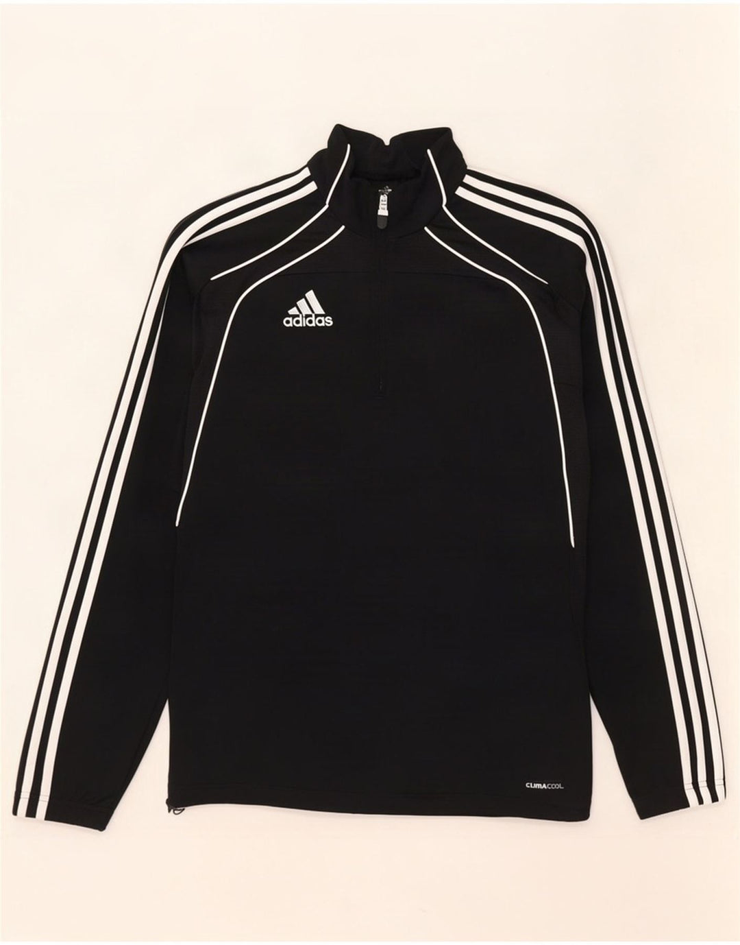 Adidas Herre Climacool Pullover med lynlås-hals Træningsdragt Top UK 38/40 Medium Black