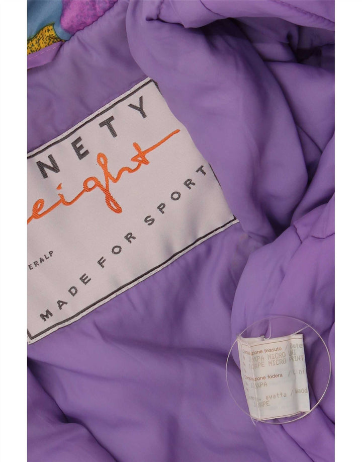 Ninety Eight Dame Ski Jumpsuit UK 14 Medium Lilla Colourblock Retro