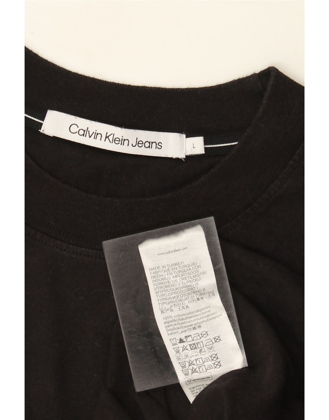 Calvin Klein Jeans Herre T-Shirt Top Stor Sort Bomuld