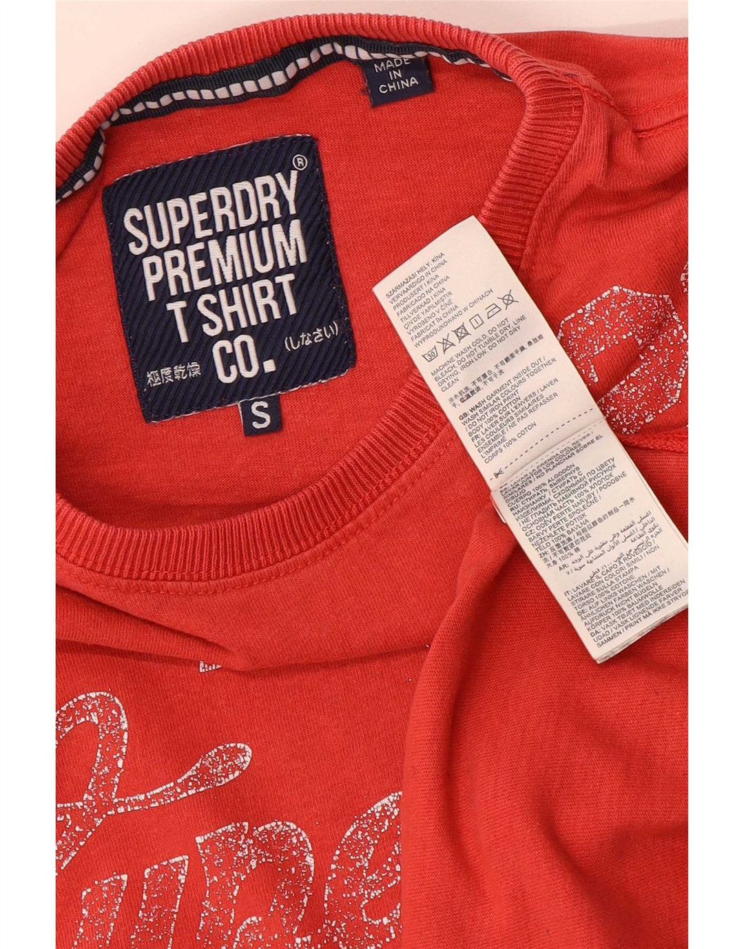 Superdry Grafisk T-shirt top til mænd, lille rød bomuld