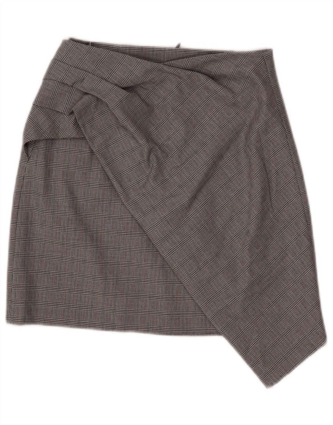 Zara Dame Asymmetrisk nederdel XS W26 Grå ternet polyamid