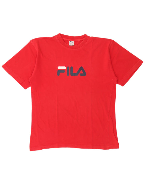 Fila Herre Grafisk T-Shirt Top IT 50 Medium Rød Bomuld