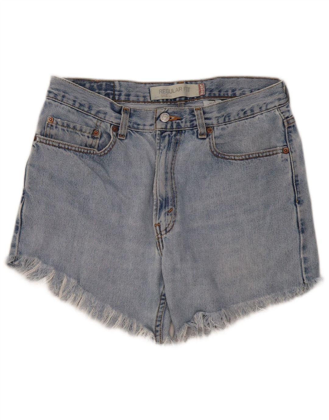 Levi's Womens 505 højtaljede denimshorts med normal pasform W33 mellemblå