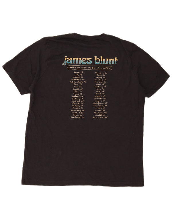 Bella Canvas Herre James Blunt Grafisk T-Shirt Top XL Sort Bomuld Musik
