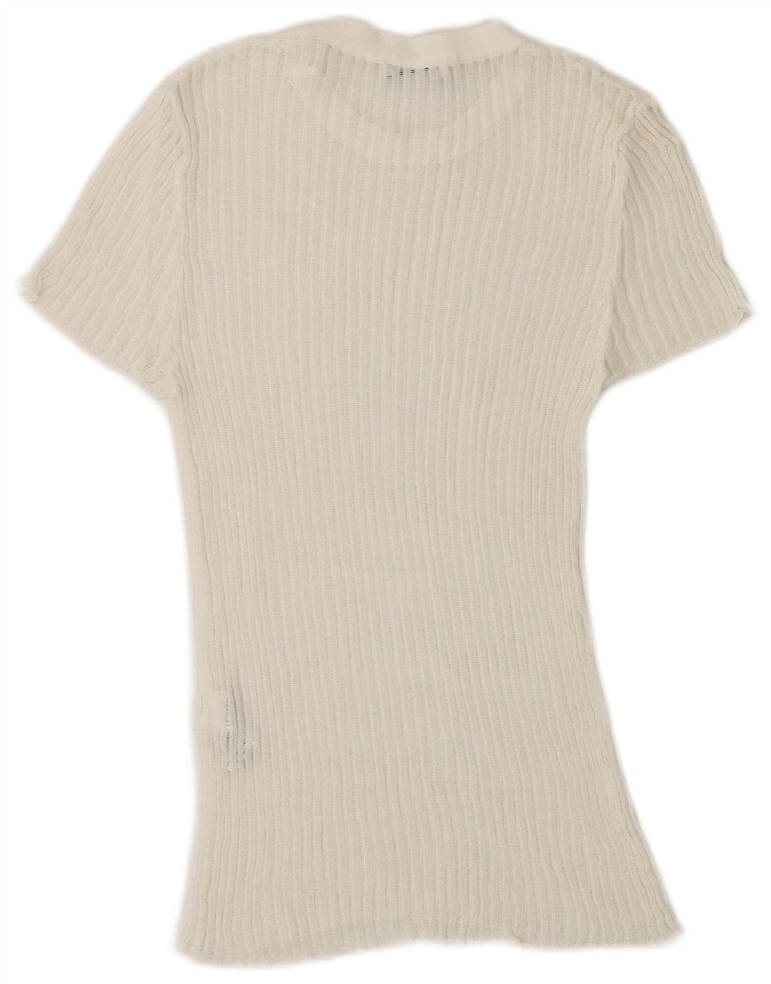 Zara Dame T-Shirt Top UK 10 Small White Viscose