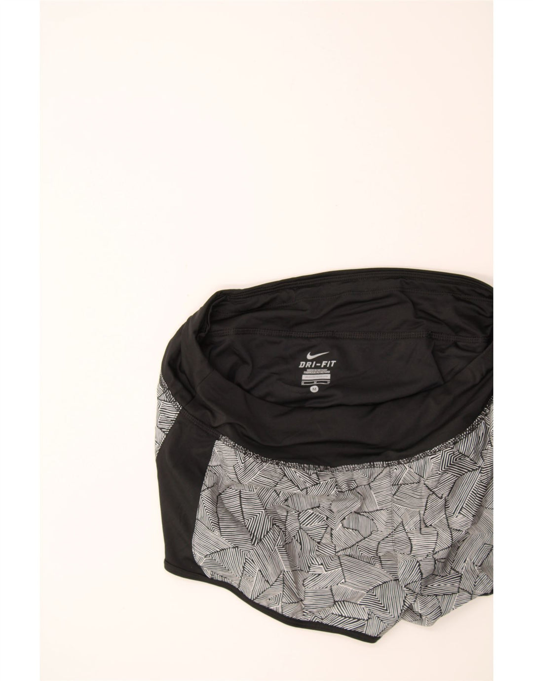 NIKE Womens Dri Fit Sport Shorts UK 14 Medium  Black Geometric Polyester Vintage Nike and Second-Hand Nike from Messina Hembry 