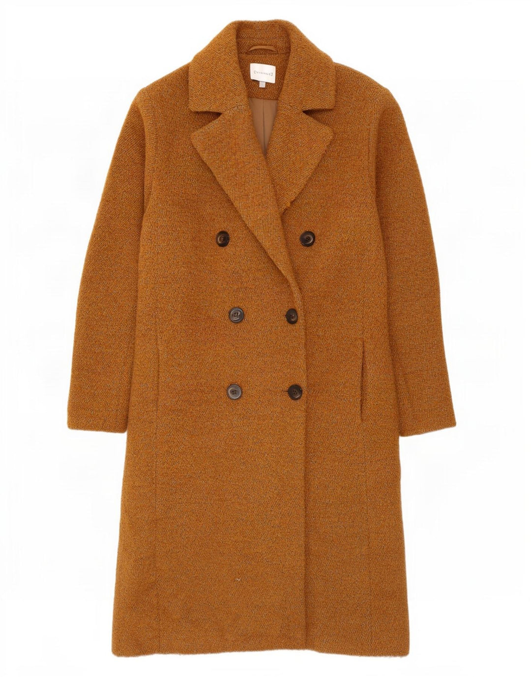 Warehouse Dame Dobbeltradet Frakke UK 14 Medium Beige Bomuld