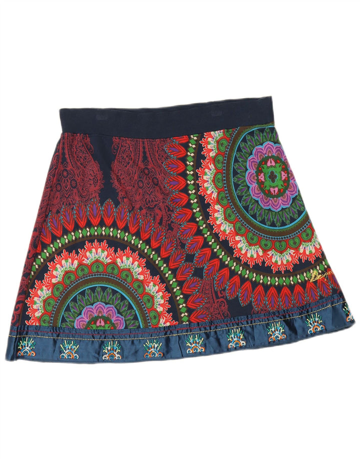 Desigual Dame Grafisk Mini Nederdel Stor W32 Flerfarvet Geometrisk Bomuld