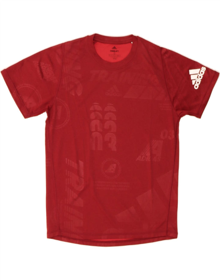 ADIDAS Mens Climalite Graphic T-Shirt Top Small Red Polyester Vintage Adidas and Second-Hand Adidas from Messina Hembry 