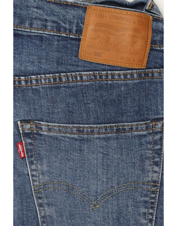 Levi's Herre 502 tilspidsede jeans W33 L34 blå bomuld