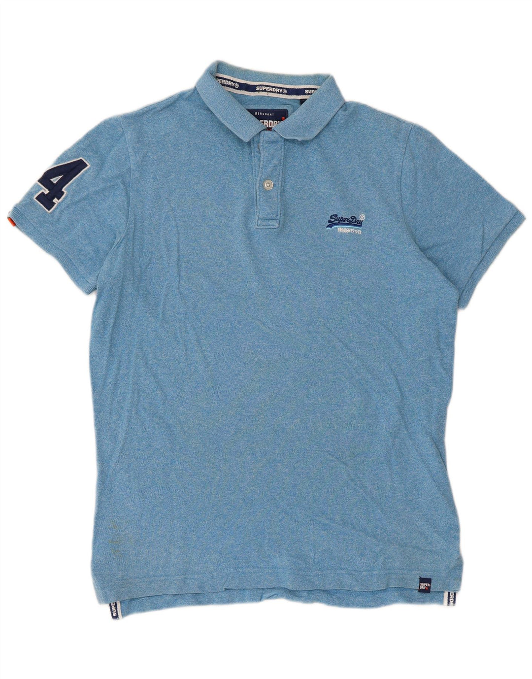 Superdry Grafisk Polo Shirt til mænd XL Blå Flecked