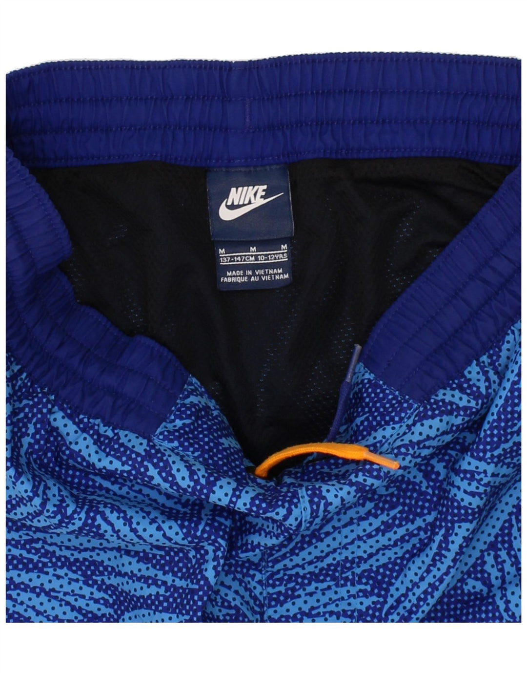 NIKE Boys Abstract Pattern Sport Shorts 10-11 Years Medium   Blue Vintage Nike and Second-Hand Nike from Messina Hembry 