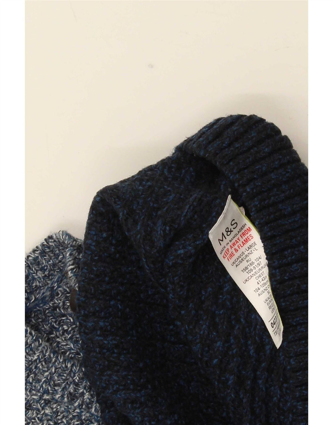 Marks & Spencer Herre sweater med rund hals, stor flerfarvet flækket