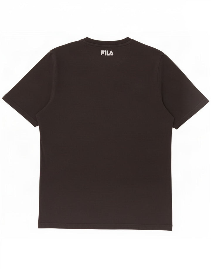 Fila Herre Grafisk T-Shirt Top Medium Sort Bomuld
